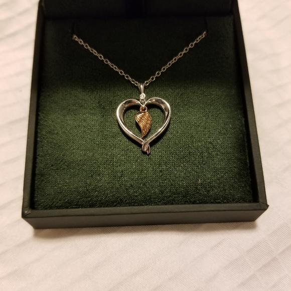 Greenberg's Kissing Hearts Collection Silver & Rose Gold Necklace - Picture 2 of 6